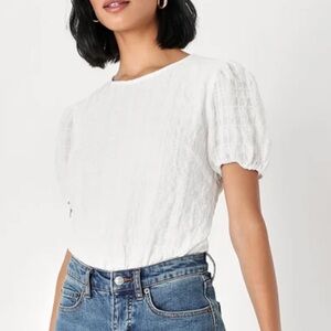 Elegant White Textured Women's Top
